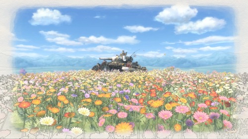 花畑と戦車